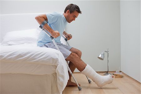  a patient with crutches
